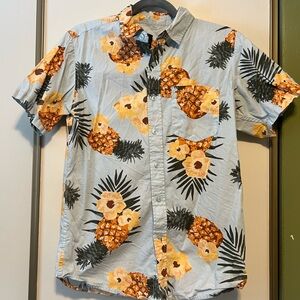 Tropical Pineapple Print Men's Casual Shirt